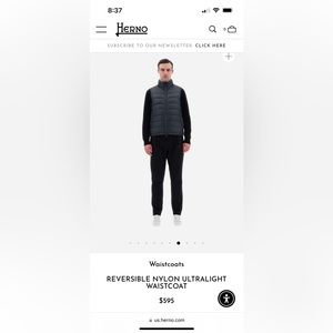 BNWT Herno Reversible Down Puffer Vest - size 52 (fits like L-XL) - Navy/Grey